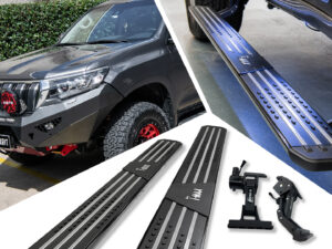 Prado electric side steps, eboards electric running boards, toyota land cruiser prado 1500 series