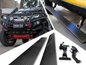 Triton electric side steps, eboards electric running boards, Mitsubishi Triton
