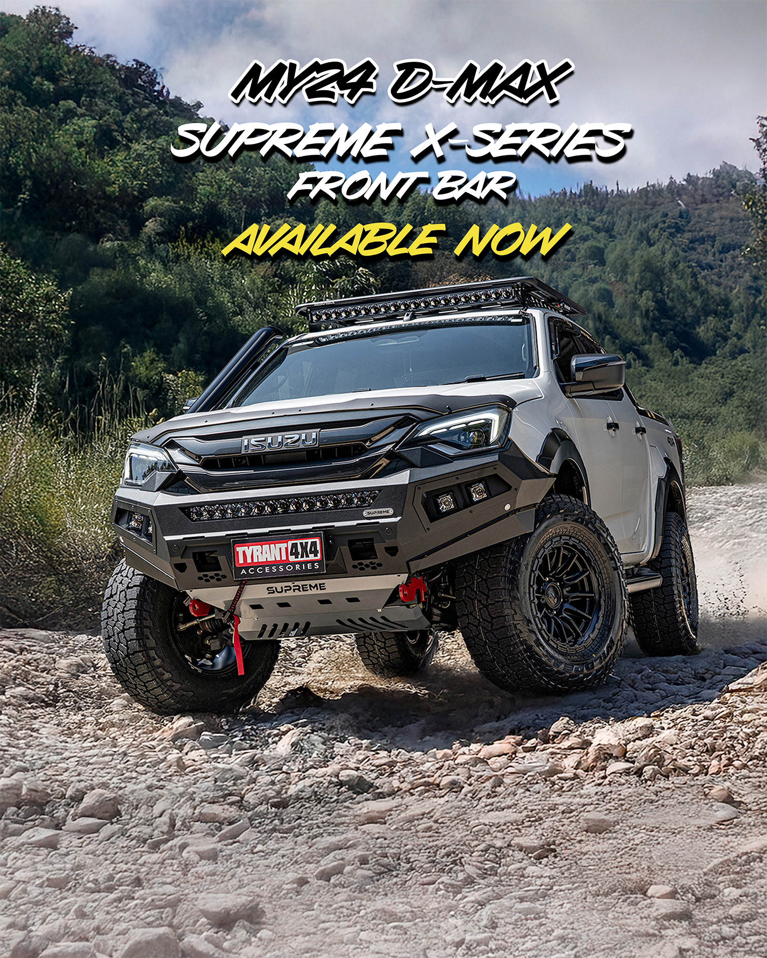 dmax 2024 2025 supreme x-series front bar bull bar tyrant 4x4 supply and fitting>
