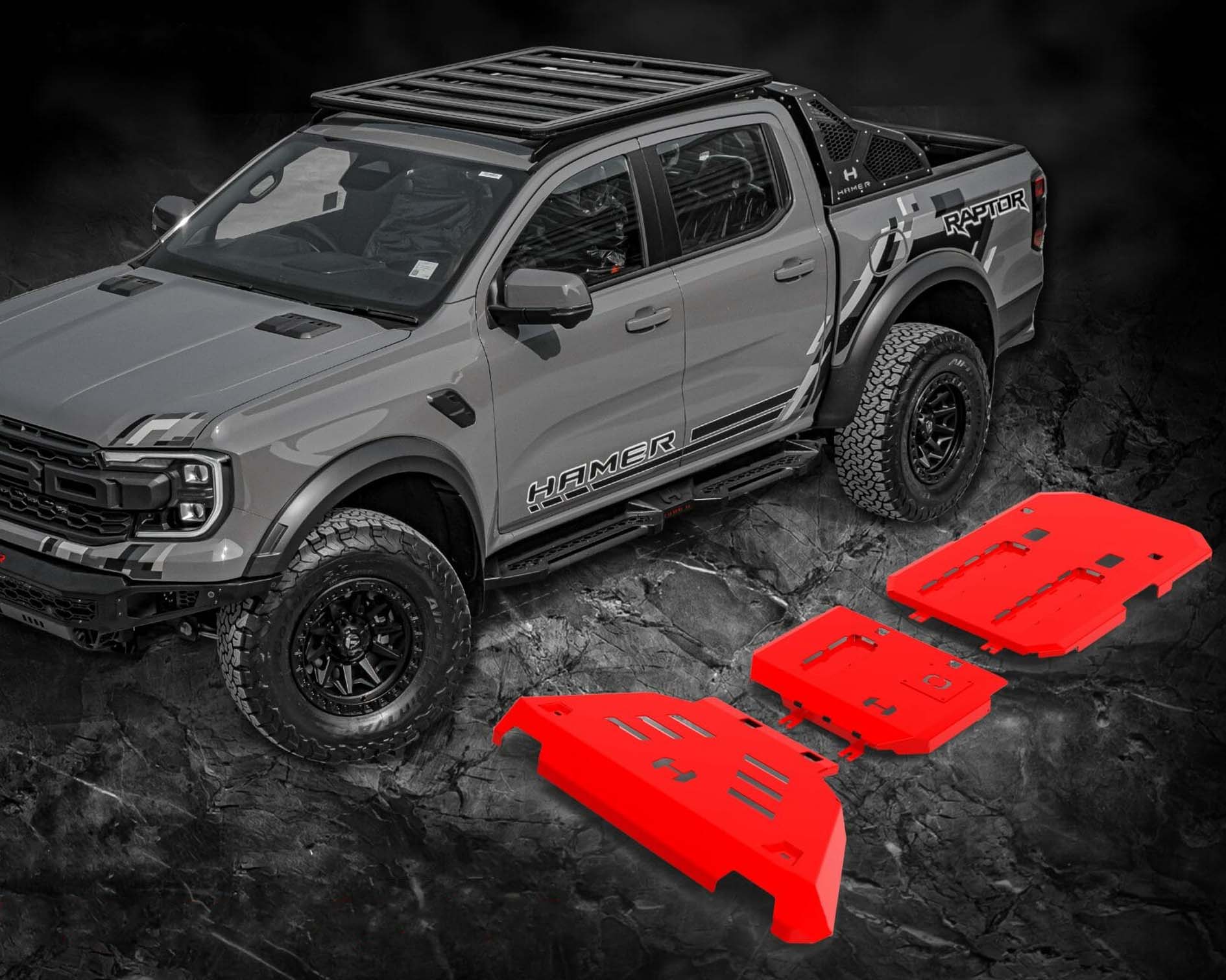 underbody protection, next gen raptor hamer 3 piece underbody plates>