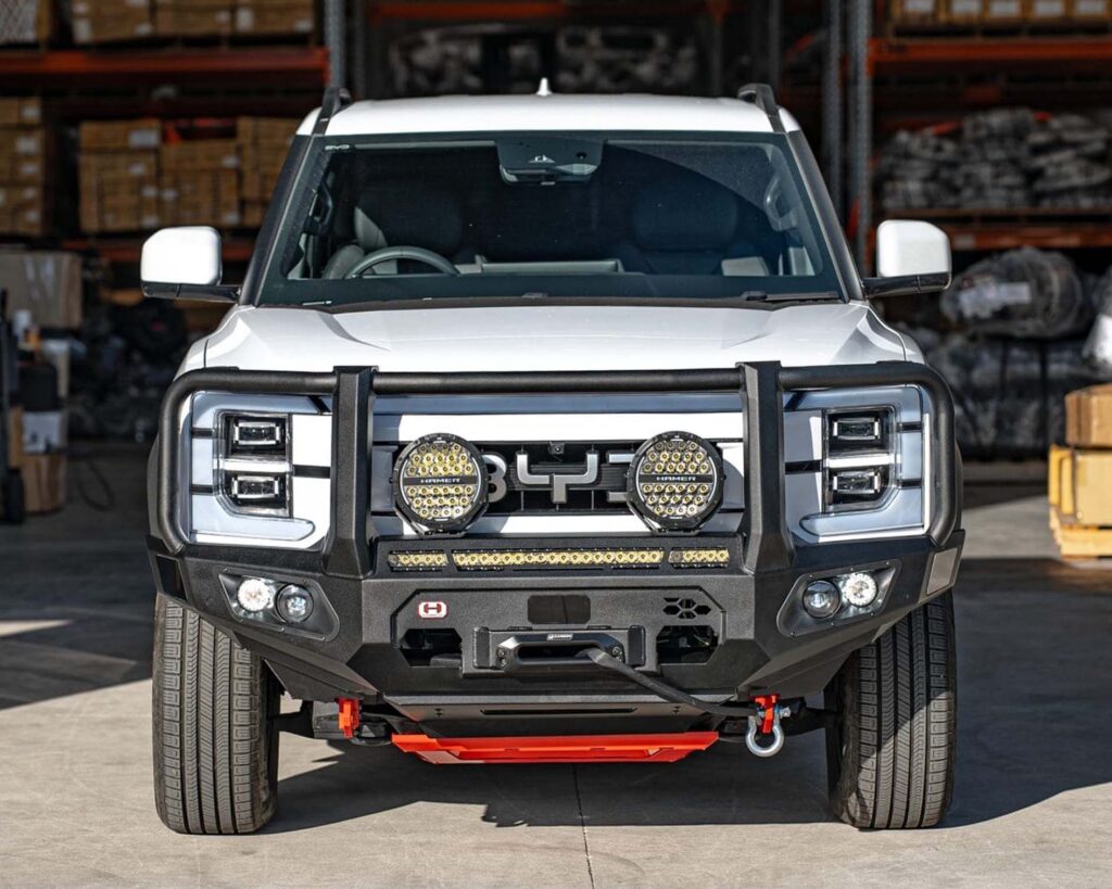 byd shark bull bar, hamer king series plus front bar, triple hoop Front Bumper replacement, steel bullbars, byd shark 6 ev 4x4