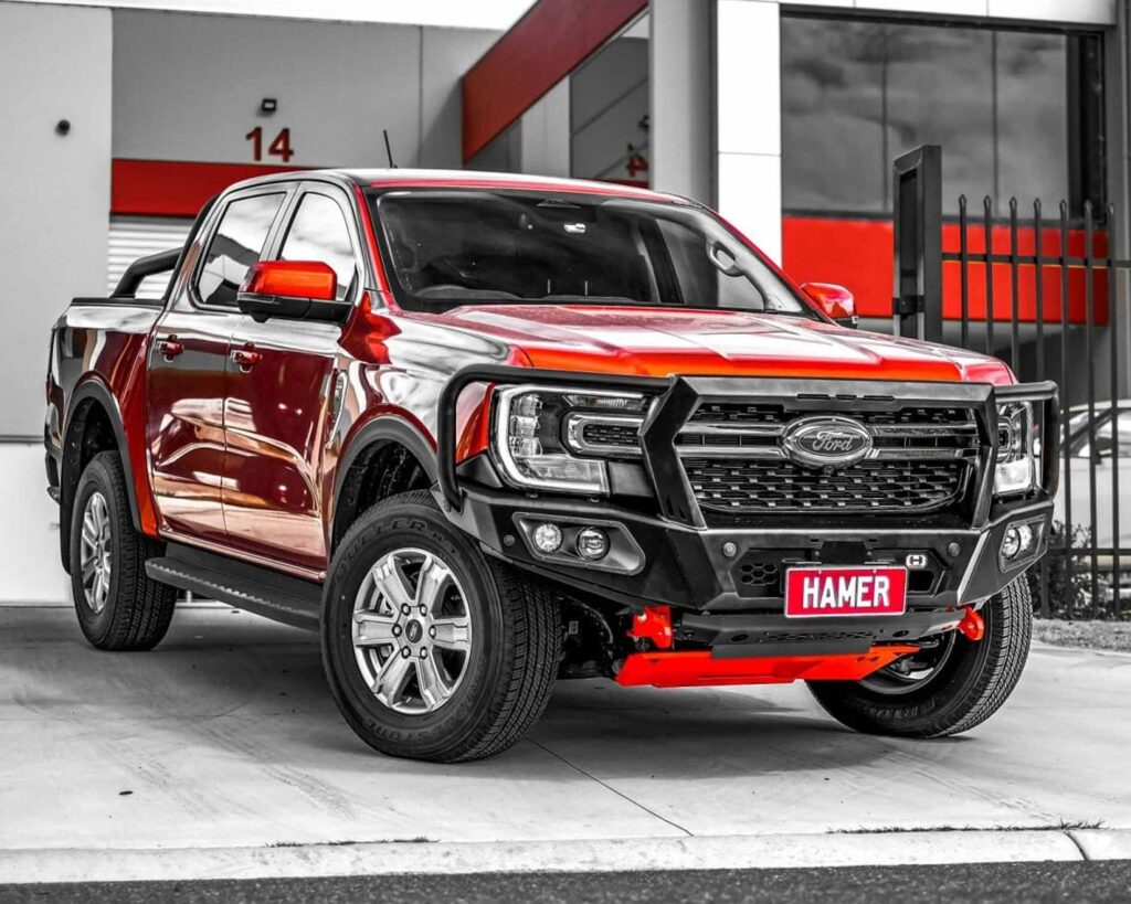 next gen ranger bull bar, hamer king series plus hooped front bar, Front Bumper replacement, steel bullbars full protection