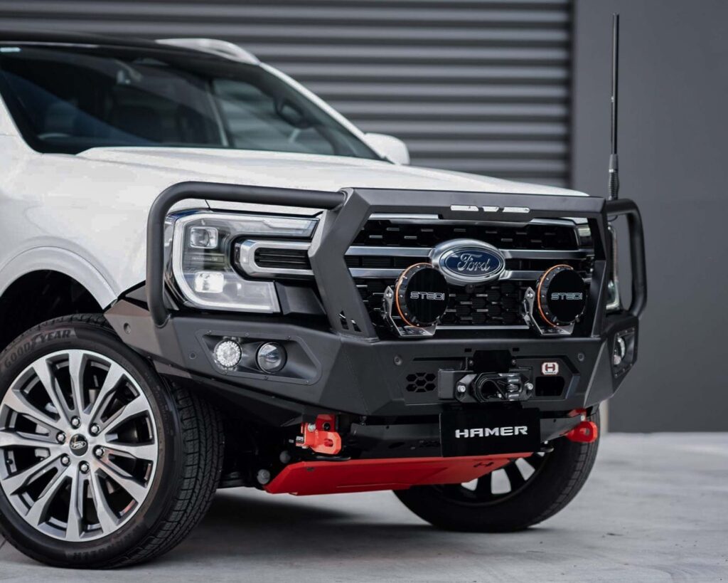 next gen everest bull bar, hamer king series plus hooped front bar, Front Bumper replacement, steel bullbars full protection