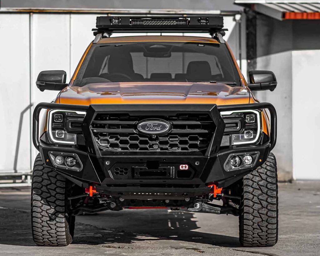 next gen ranger bull bar, hamer king series plus hooped front bar, Front Bumper replacement, steel bullbars full protection