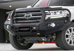 hamer king series plus bullbar toyota land cruiser 200 series 2015 to 2021 model landcruiser 200 bull bar triple hoop protection