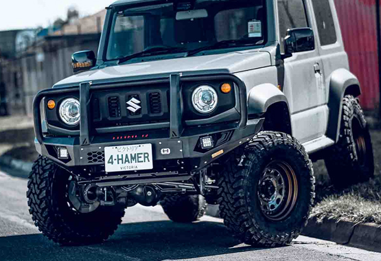 hamer king series plus bull bar suzuki jimny 2019 to current models triple hoop protection