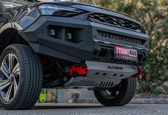 bull bar supreme x-series front bar to suit compatible with isuzu mux 2025 to current model. steel bumper replacement, light bar, bash plate, recovery points, led light bar, led cube lights, winch compatible, adr approved, warranty
