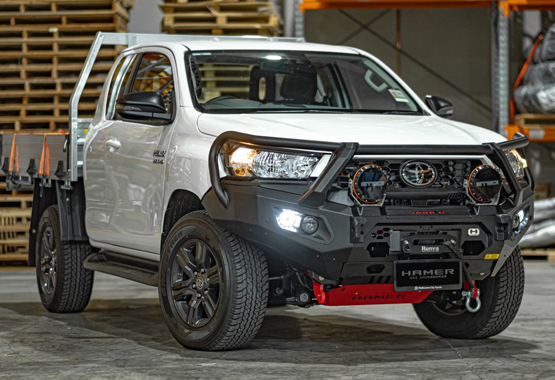 hamer king series plus bull bar toyota hilux n80 2024 to 2025 model triple hoop protection bullbar>