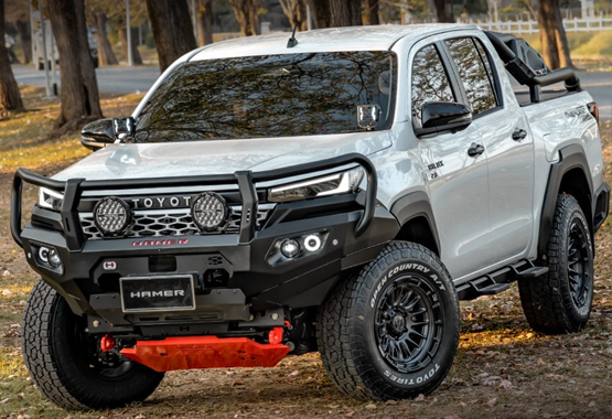 hamer king series plus bullbar toyota hilux n90 2026 to current model triple hoop protecction steel bull bar>