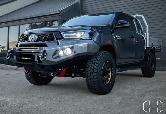 hamer king series bull bar toyota hilux n80 2024 to 2025 model bullbar>