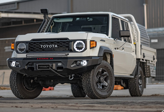 hamer king series bull bar toyota landcruiser 70 series 2023 to current models lc70 series land cruiser bullbar>