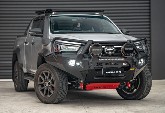 hamer king series plus bull bar toyota hilux rogue 2022-2025 model triple hoop protection bullbar>