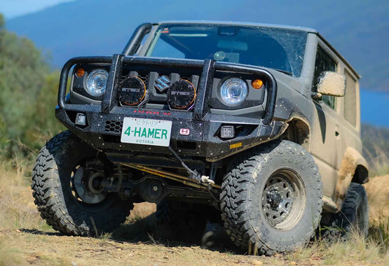 hamer king series plus bull bar suzuki jimny 2019 to current models triple hoop protection>