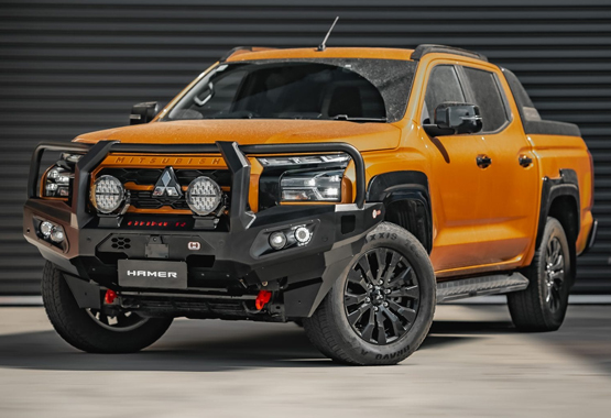 hamer king series plus bull bar mitsubishi triton mv 2024 to current model triple hoop protection>