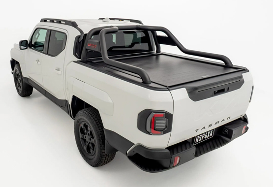 hsp armour sports bar for kia tasman 2025 to current models steel sports bar to suit hsp electric roller shutter>