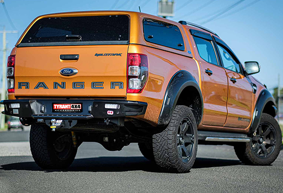 hamer rear bar, steel rear bumper replacement, led lights indicators reverse lights tow bar compatible