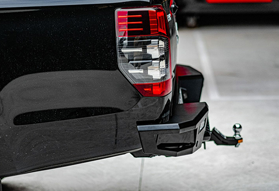 hamer rear bar, steel rear bumper replacement, led lights indicators reverse lights tow bar compatible