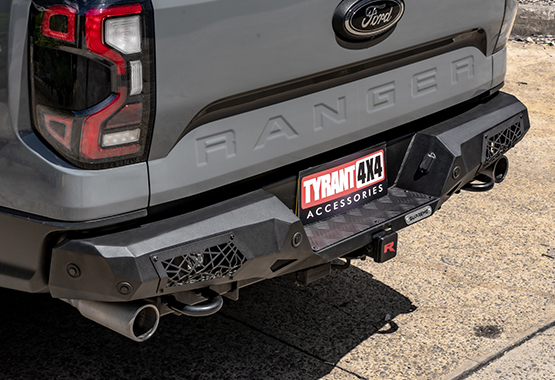 supreme x-series rear bar ford next gen raptor steel rear bumper replacement led lights indicator and reverse lights utilise factory tow bar