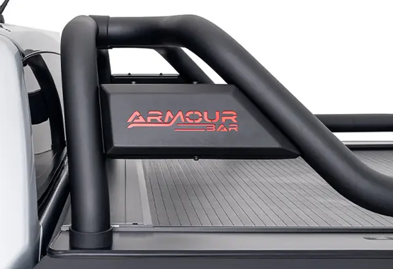 hsp armour sports bar for volkswagen amarok 2023 to current models steel sports bar to suit hsp electric roller shutter or factory tub