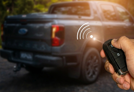 hsp tailgate lock for ford next gen ranger and raptor 2022 to current model, tail gate locks with factory key fob protecting tub>