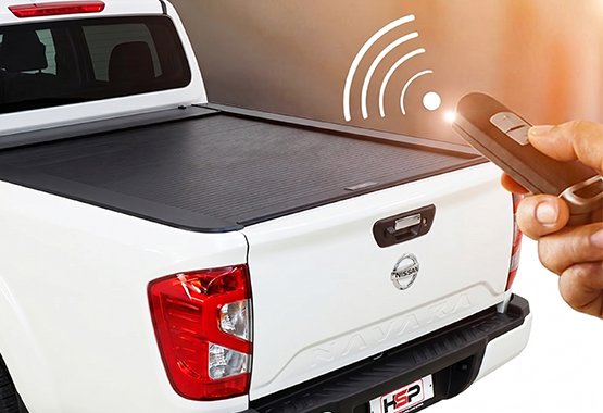 hsp tailgate lock for nissan navara np300 my21 to 2025 model, tail gate locks with factory key fob protecting tub>
