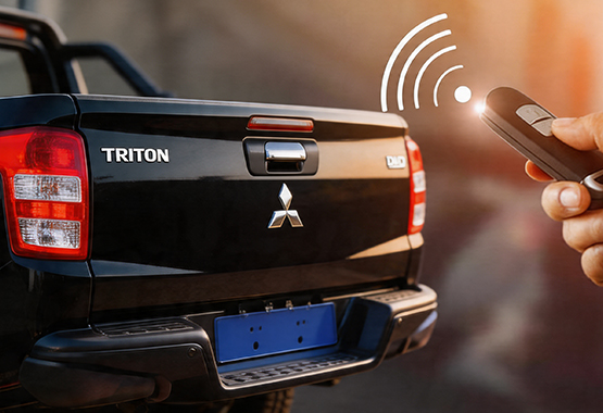 hsp tailgate lock for mitsubishi triton mq and mr 2015 to 2023 model, tail gate locks with factory key fob protecting tub>