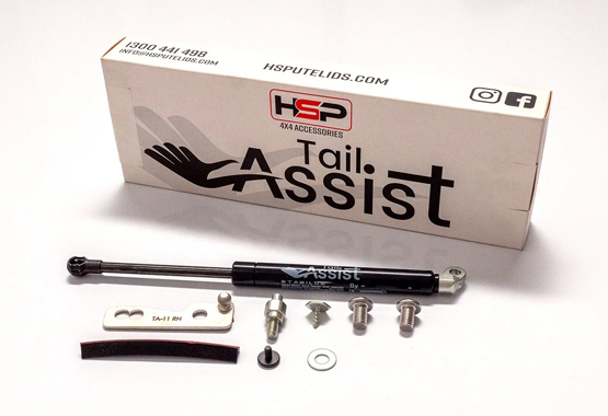 hsp tailgate assist for ford ranger raptor px series model dampens the load while the tailgate is declining and reduces the weight when inclining single strut
