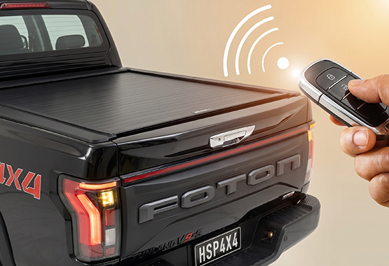 hsp tailgate lock for Foton tunland v7 v9 2025 to current model, tail gate locks with factory key fob protecting tub>