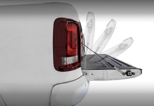 hsp tailgate assist for volkswagen amarok 2010-2022 model dampens the load while the tailgate is declining and reduces the weight when inclining>